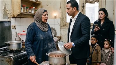 ابنها رفع غطا حلة الفول 